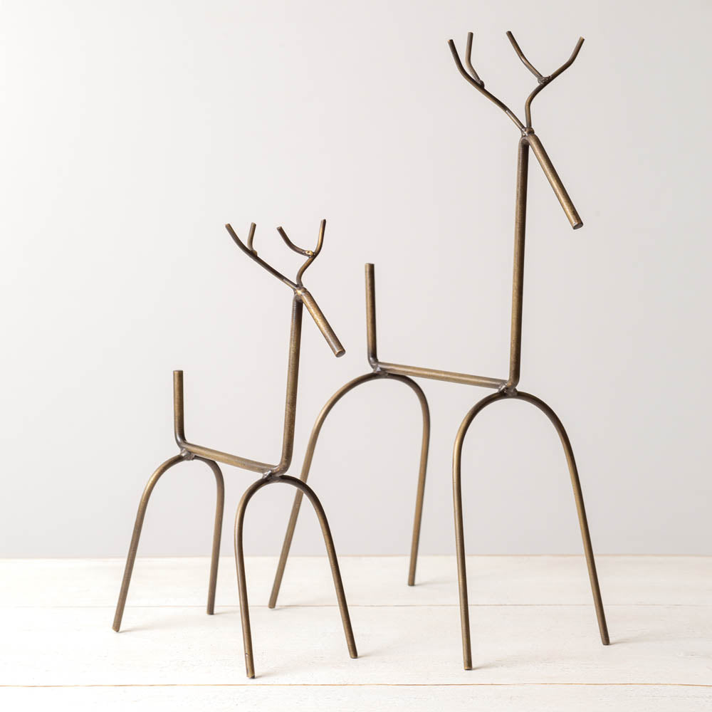 Antique Brass Reindeer (S/2)