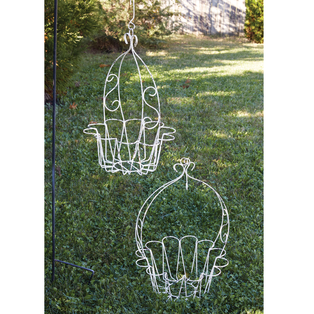 Wire Flower Hanging Baskets (S/2)