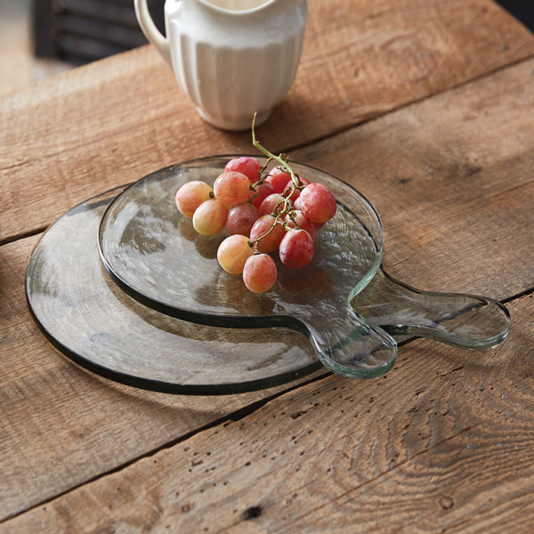 Blocked Glass Cutting Board Servers (S/2)