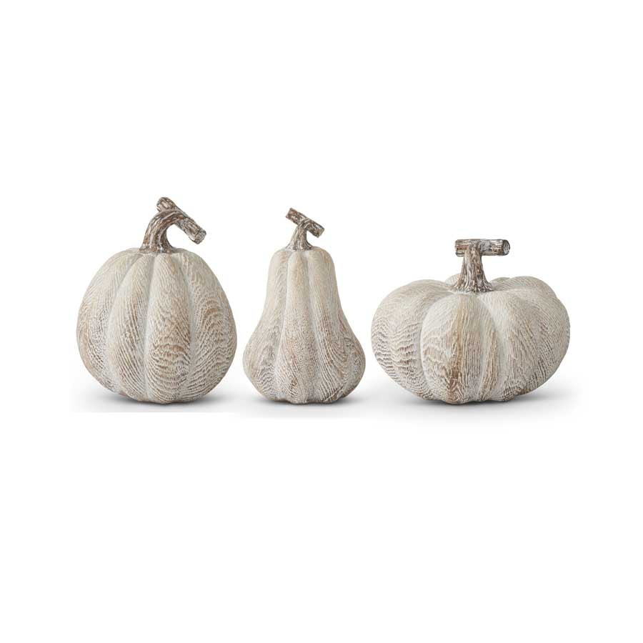 White Washed Resin Pumpkins (5610106290333)