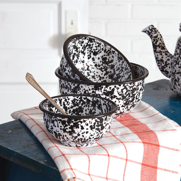 Splattered Enamel Bowls (S/3)