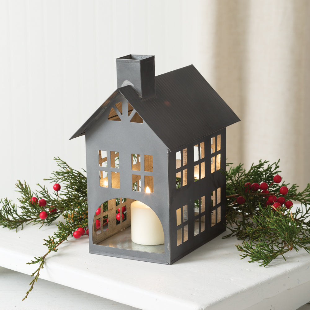 Galvanized Country House Luminary