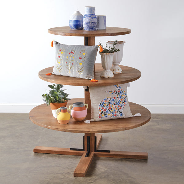 Three-Tier Spool Pedestal Display