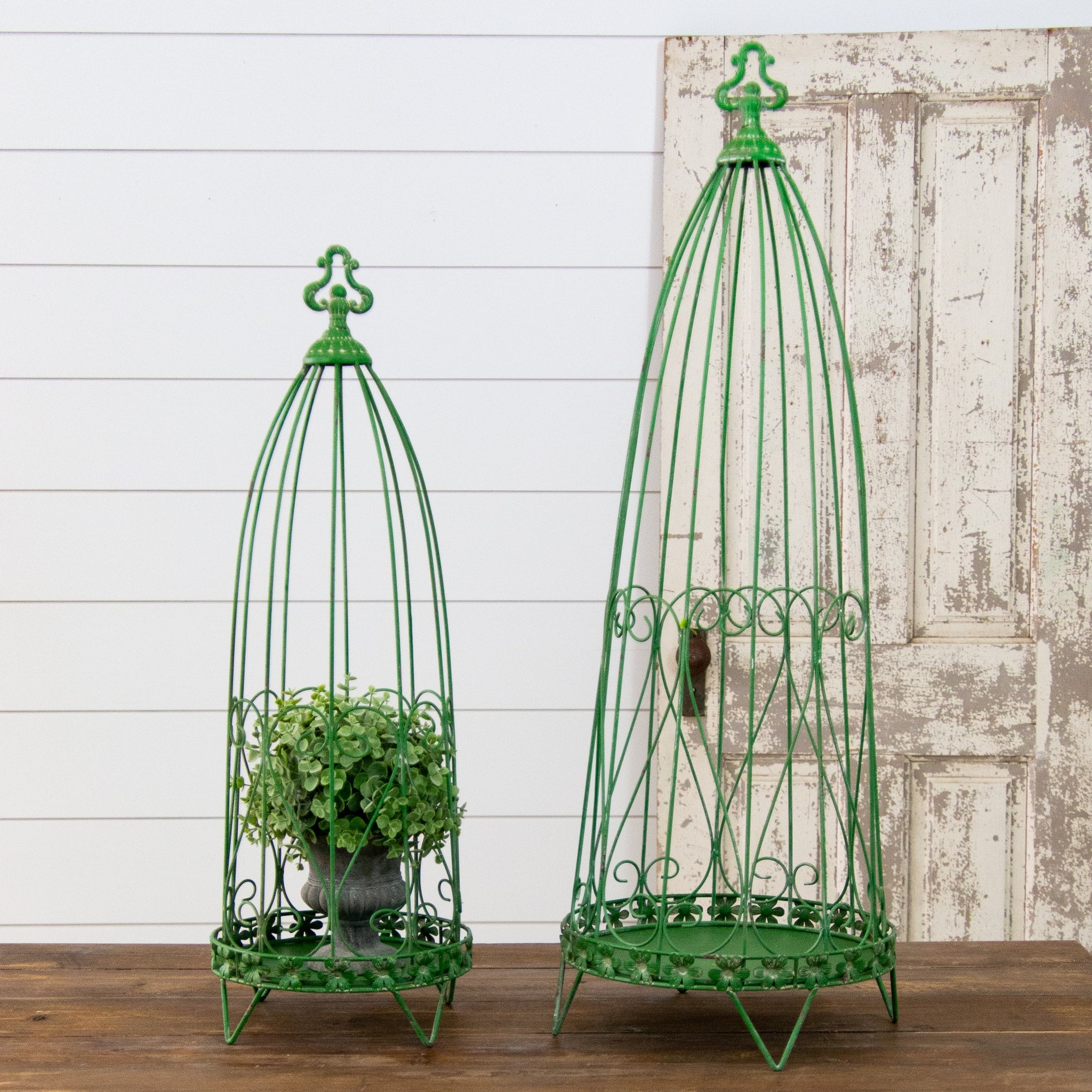 Green Trellis Plant Stands