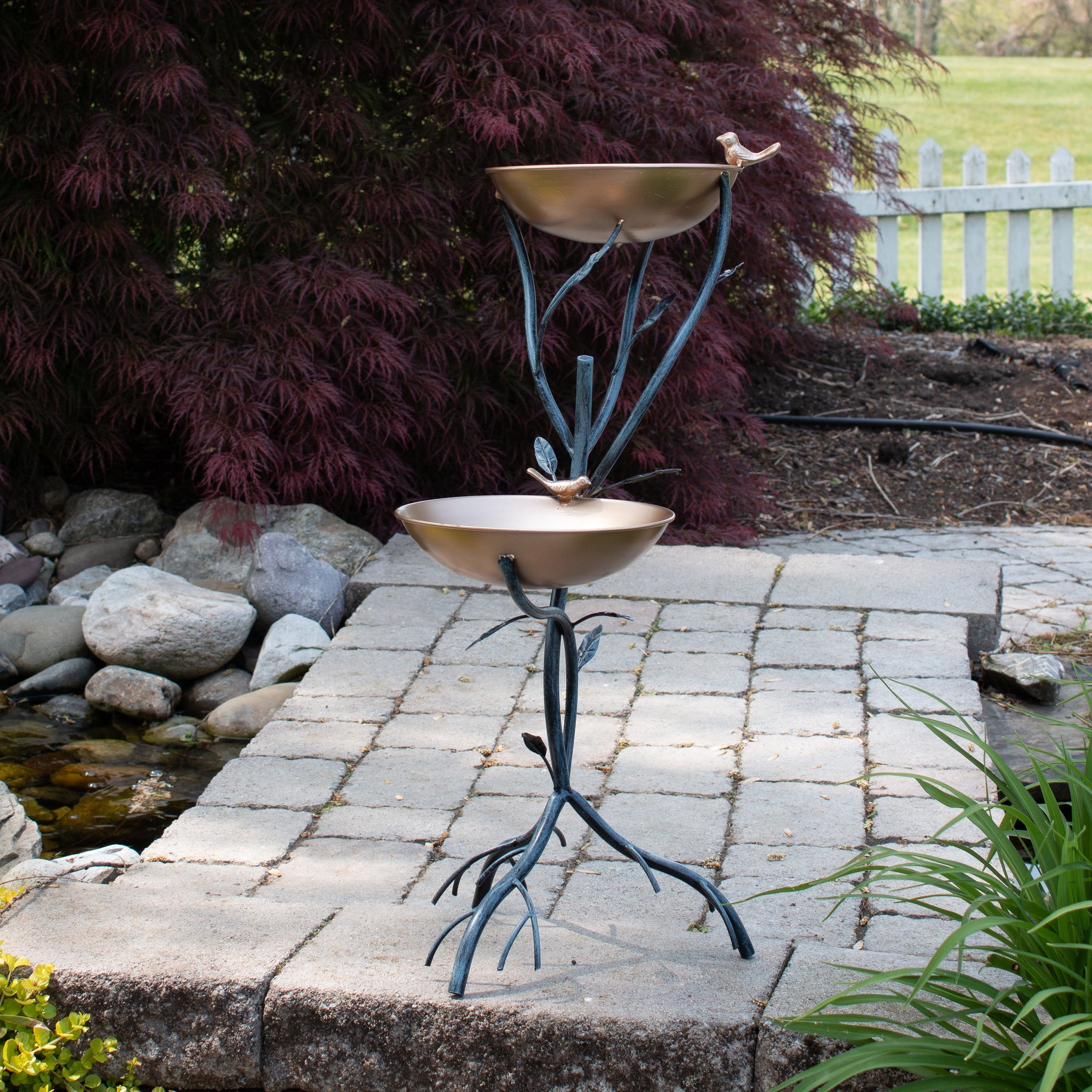 Two-Tiered Bird Feeder Stand