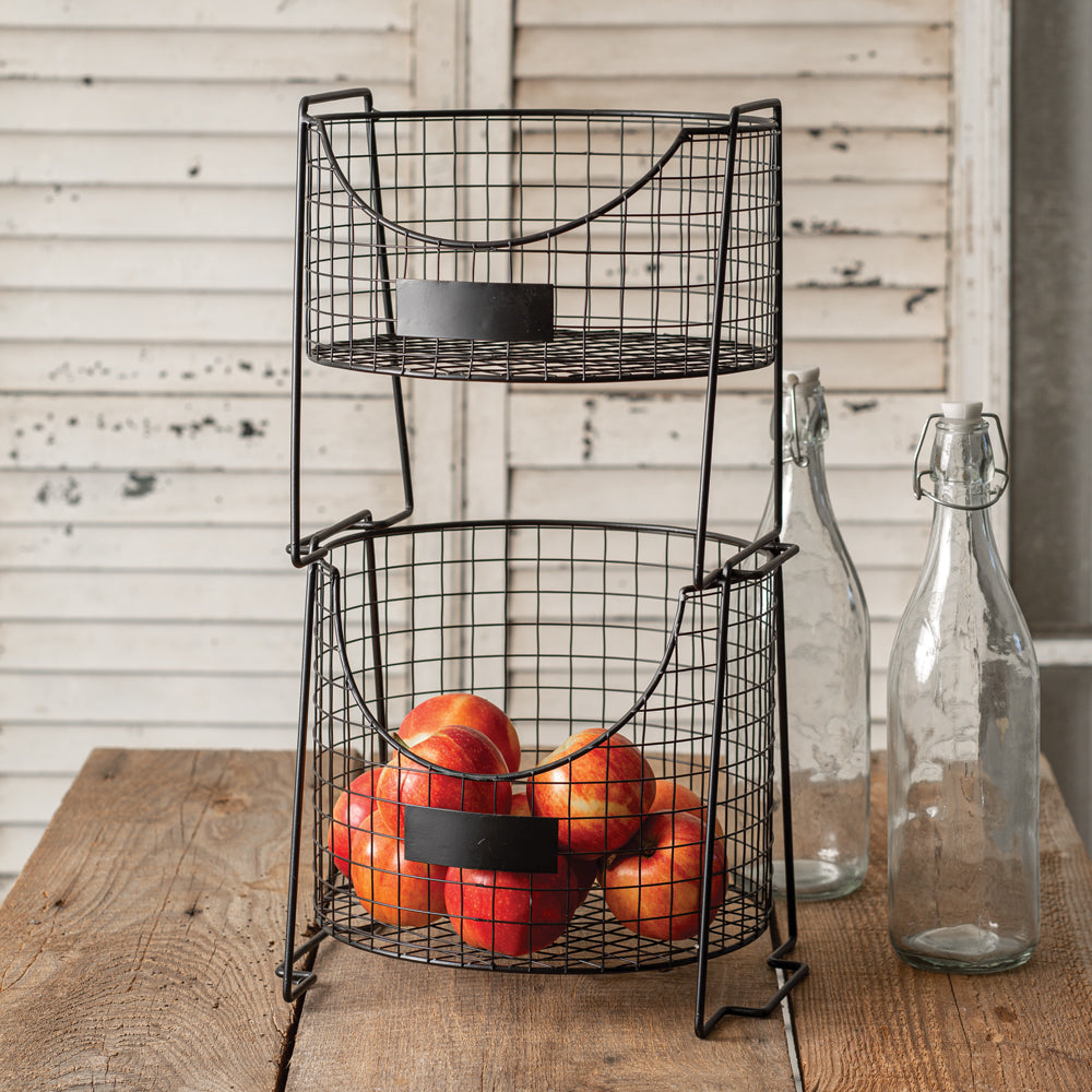 Two-Tier Wire Caddy with Tags