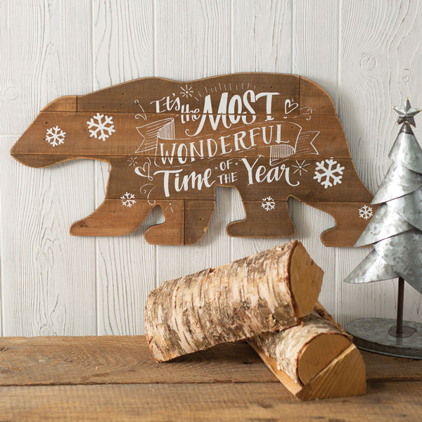 Wonderful Time Of The Year Bear Sign