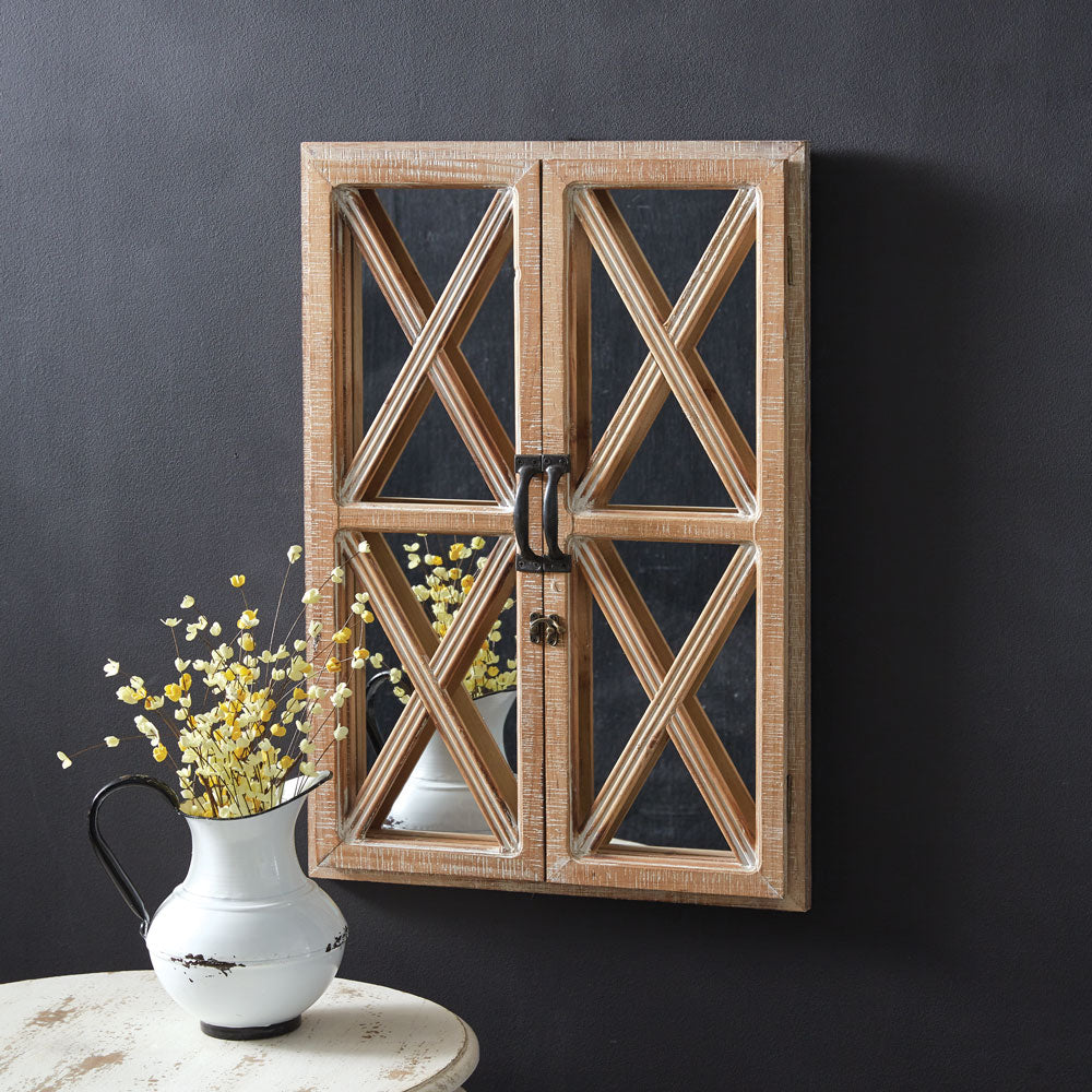Shutter Mirror w/ Distressed Frame