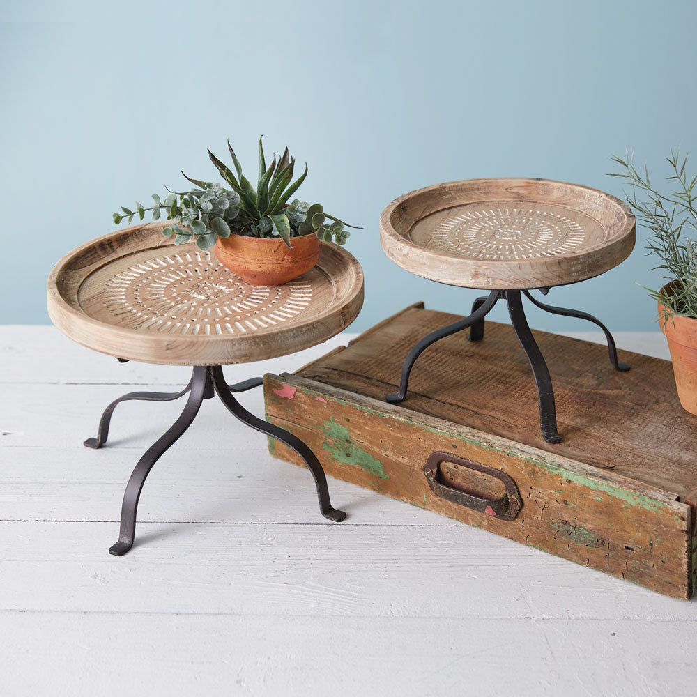 Wood & Metal Risers (S/2)