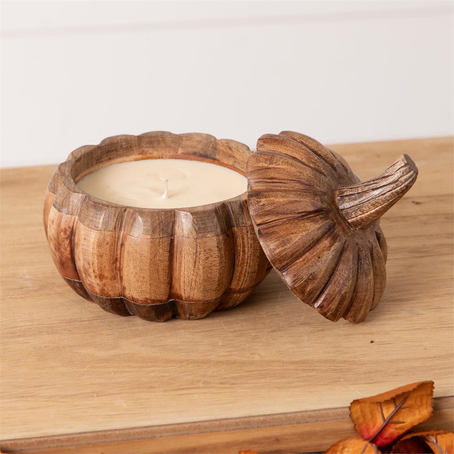 Soy Candle - Mango Wood Pumpkin, Lg