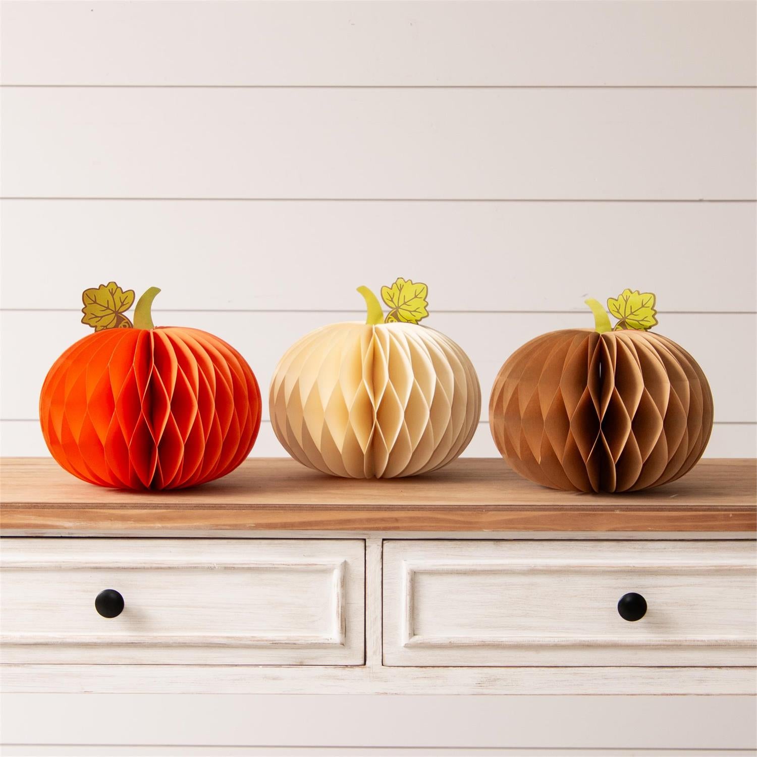 Paper Honeycomb Pumpkins, Sm