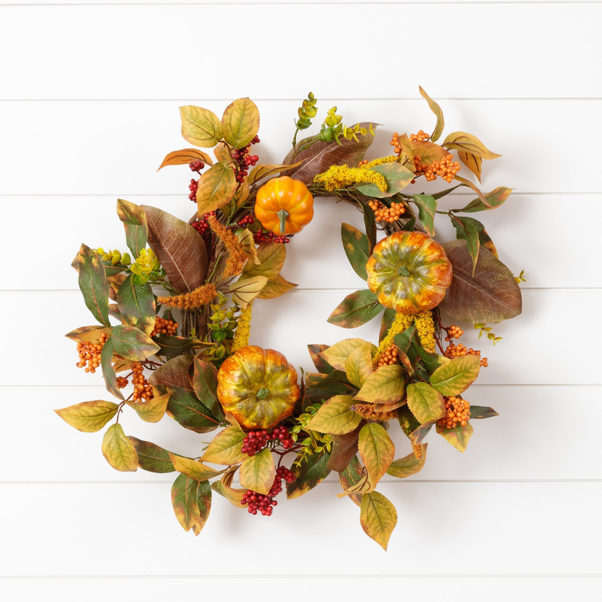Pumpkins, Berries Fall Wreath