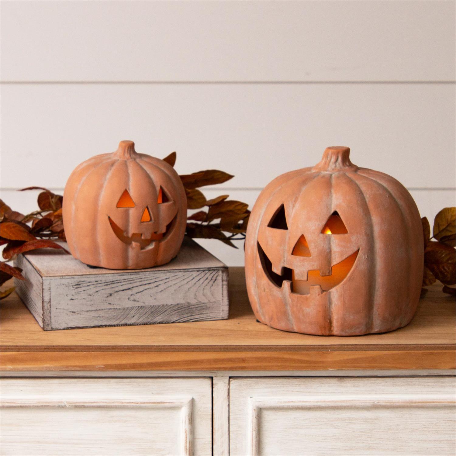 Nesting Ceramic Jack O' Lanterns (S/2)