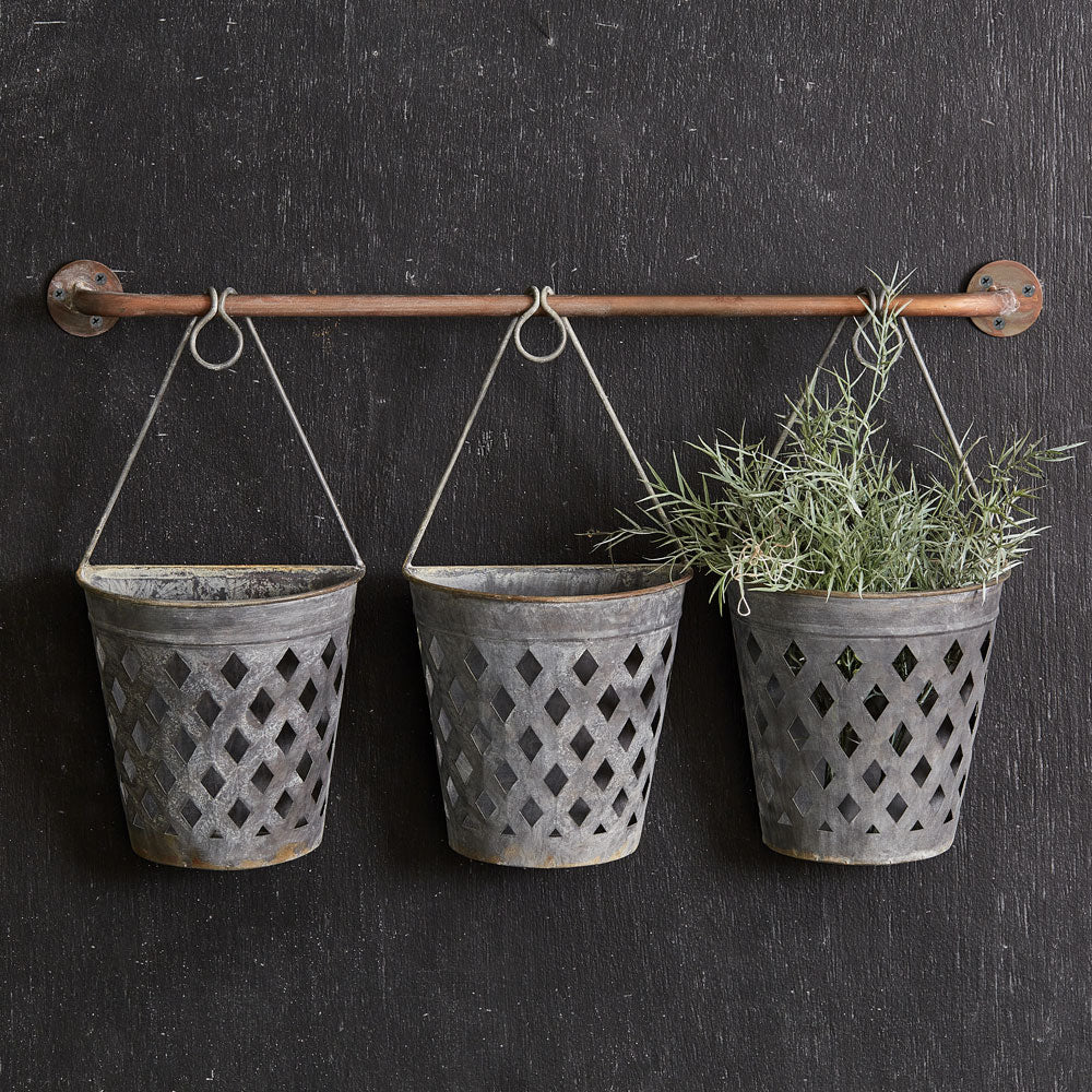 Metal Weave Baskets w/ Rail