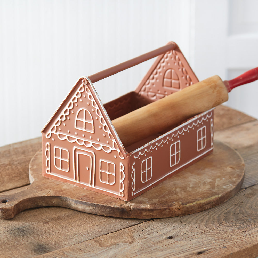 Metal Gingerbread Toolbox Caddy
