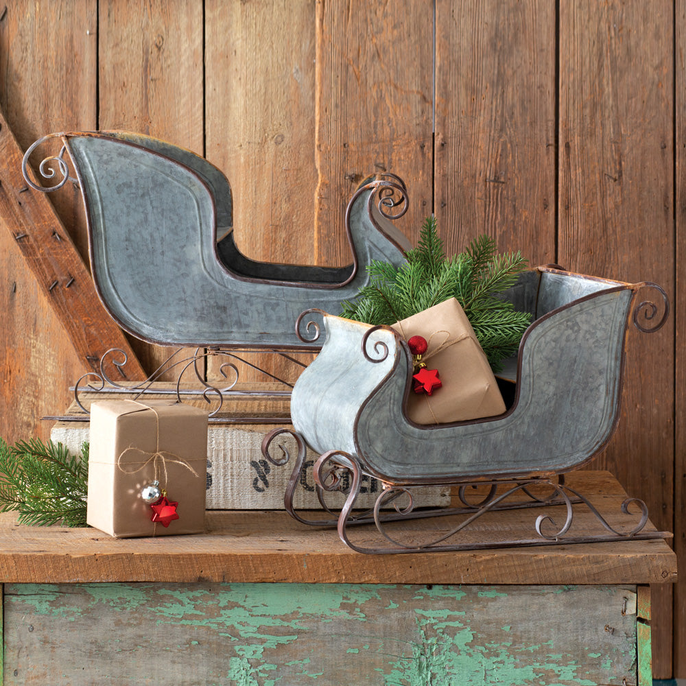 Galvanized Sleighs (S/2)