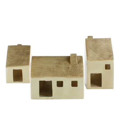 Large Ceramic White Cottages (S/3)