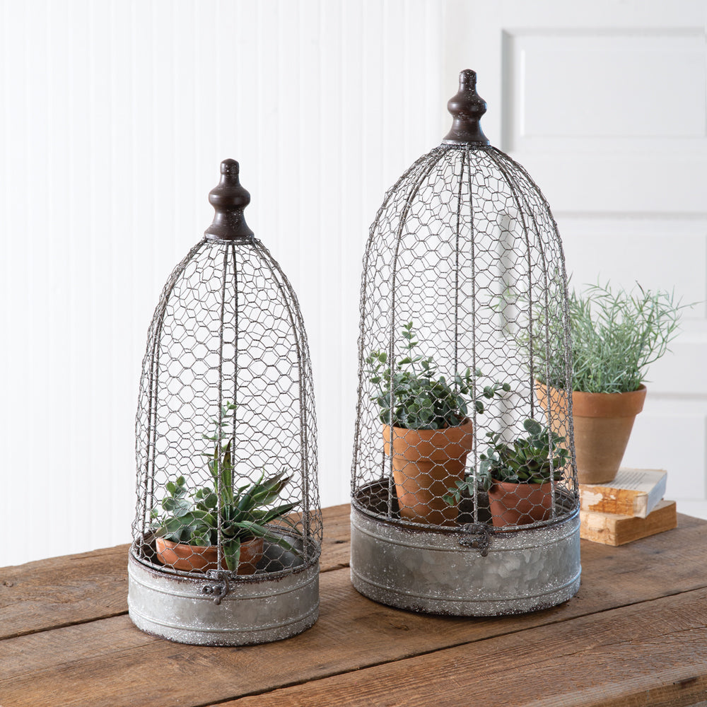 Chicken-wire Cloches (S/2)