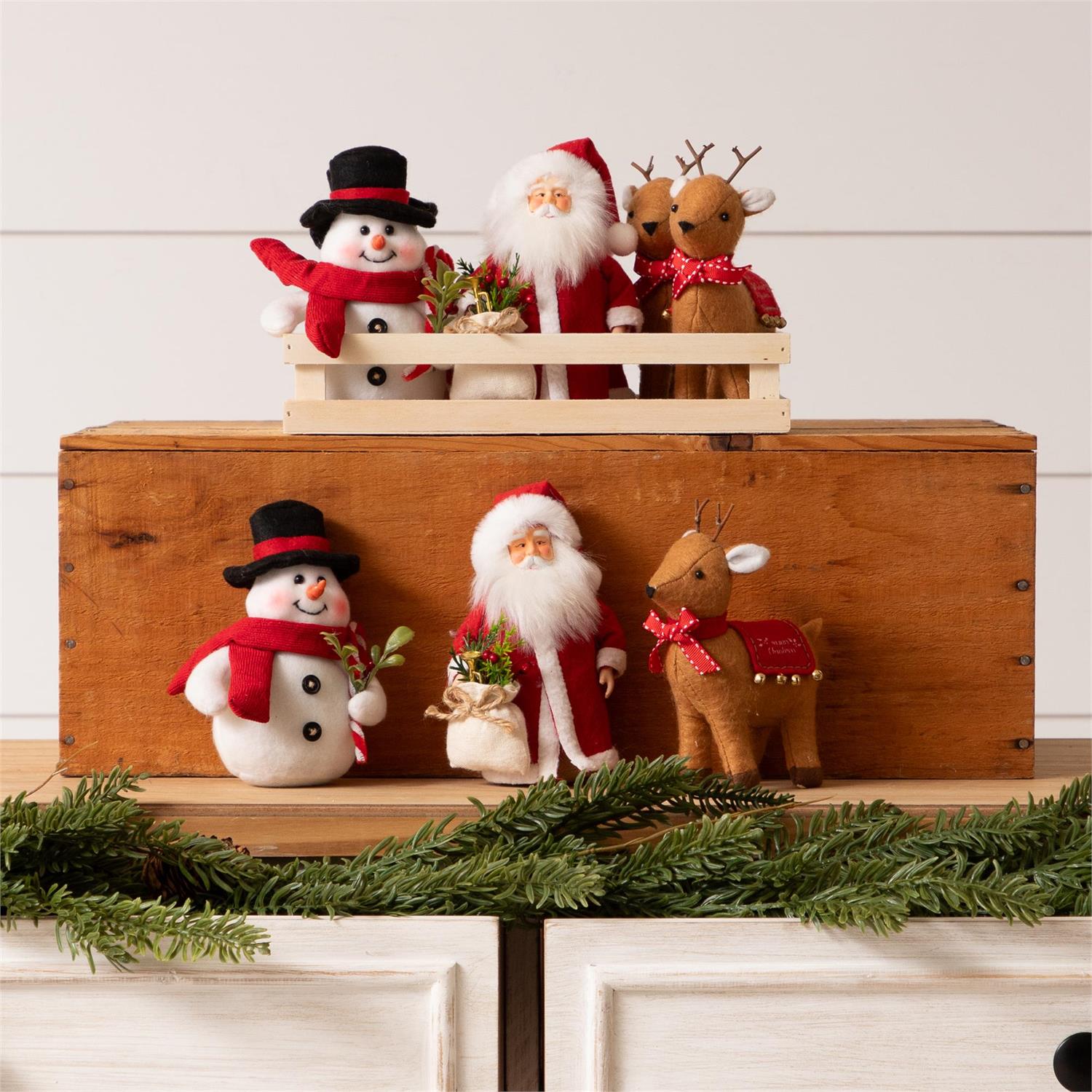 Crate Of 9 - Santa, Snowmen, and Reindeer