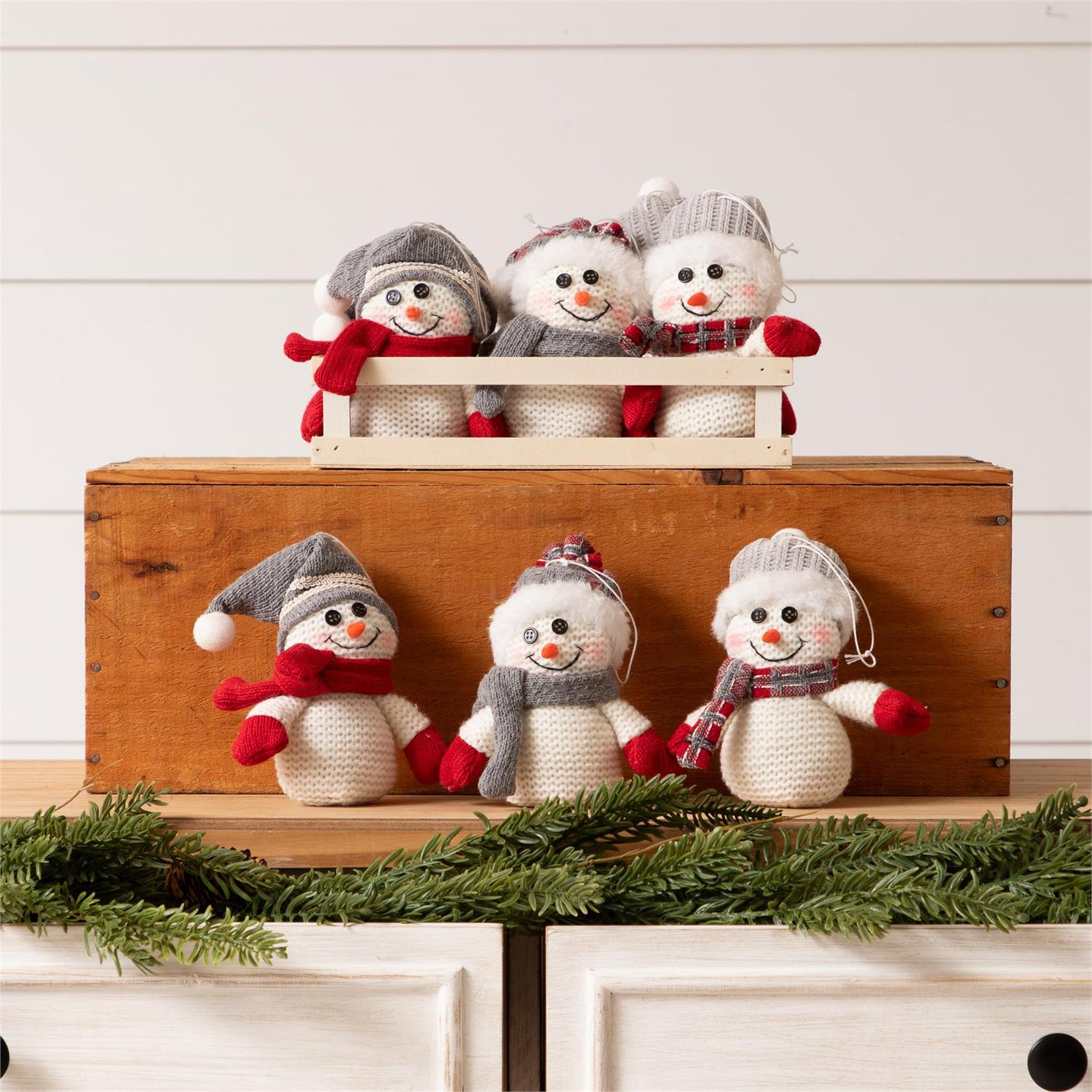 Crate of 9 - Knit Snowmen