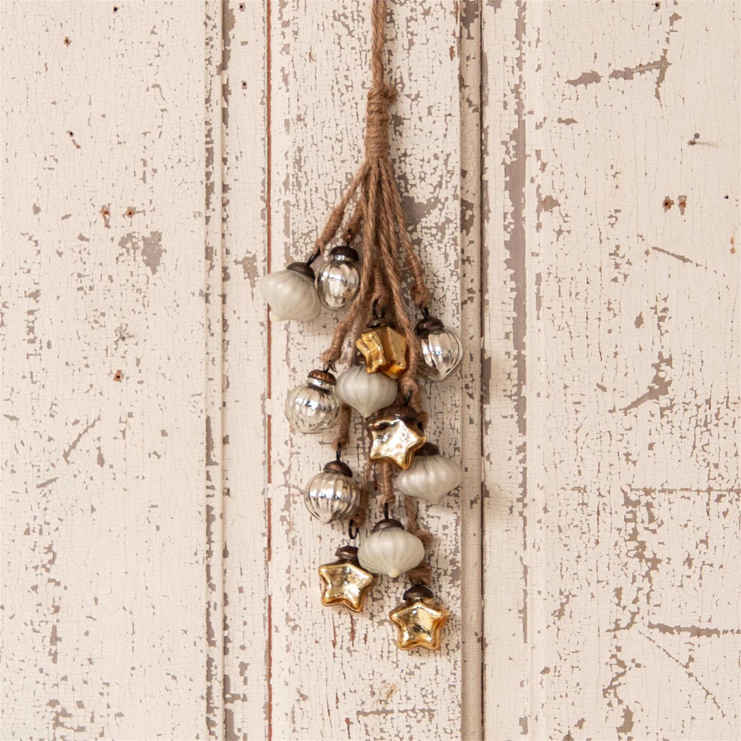 Hanging Cluster Asstd Colors Mercury Glass Ornaments