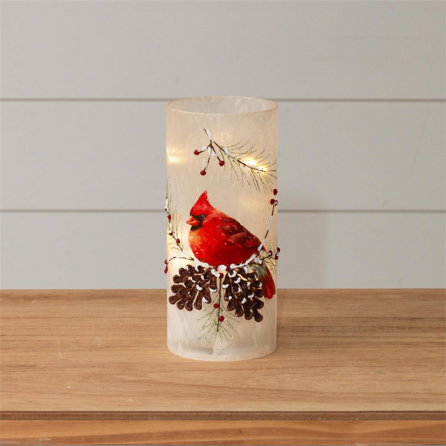 Cardinal Frosted Glass Luminary