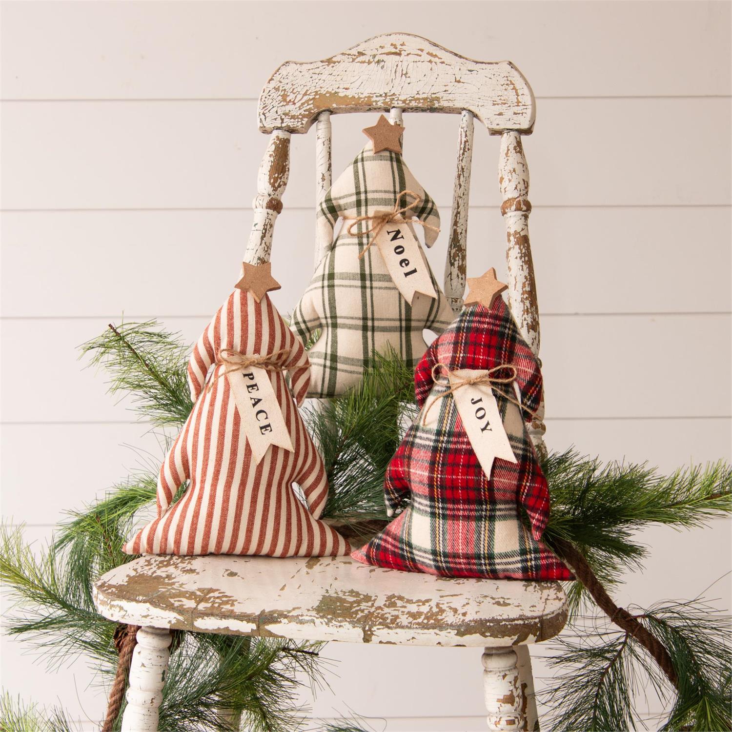 Trees With Christmas Words Mini PIllows (S/3)