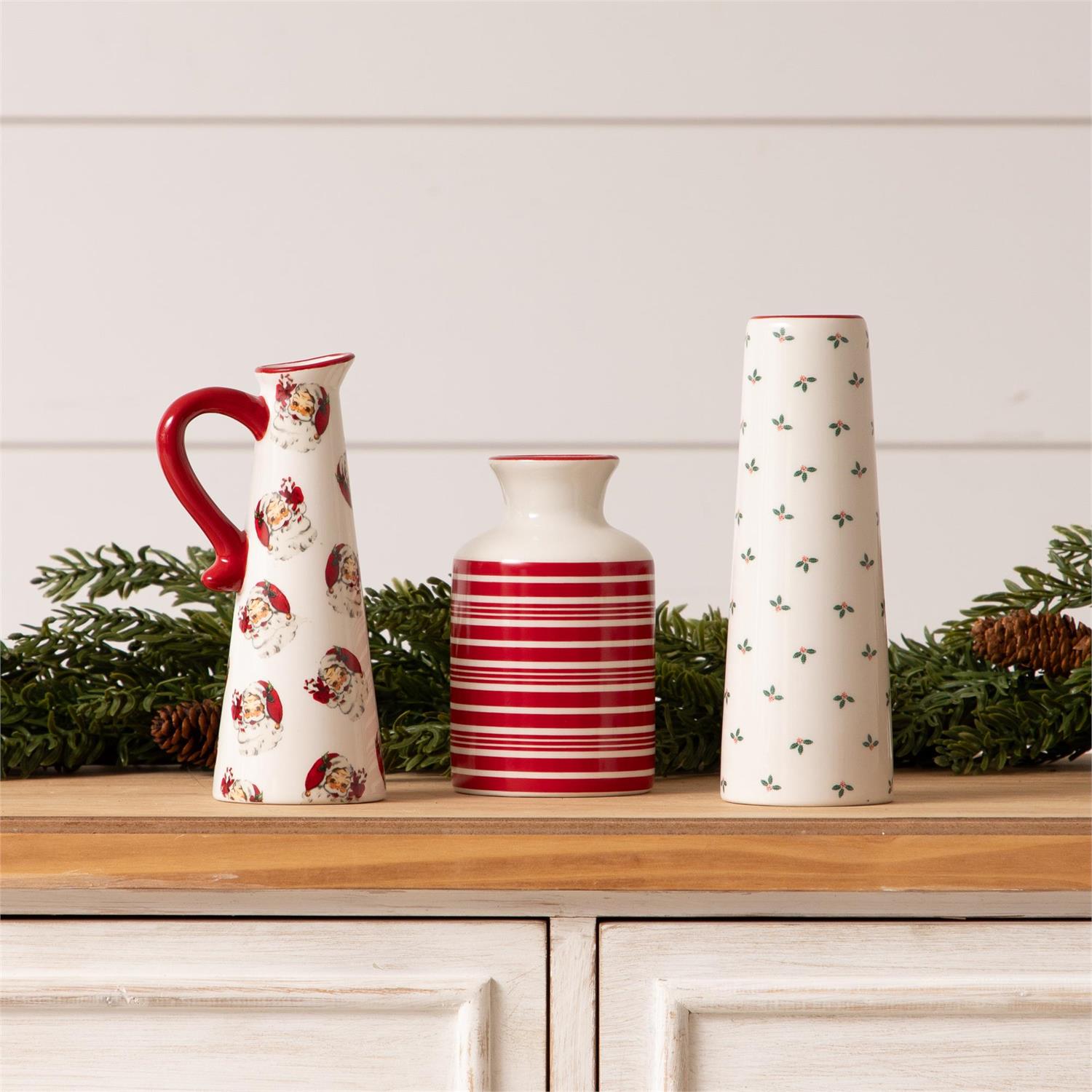Vintage Santa Bud Vases (S/3)