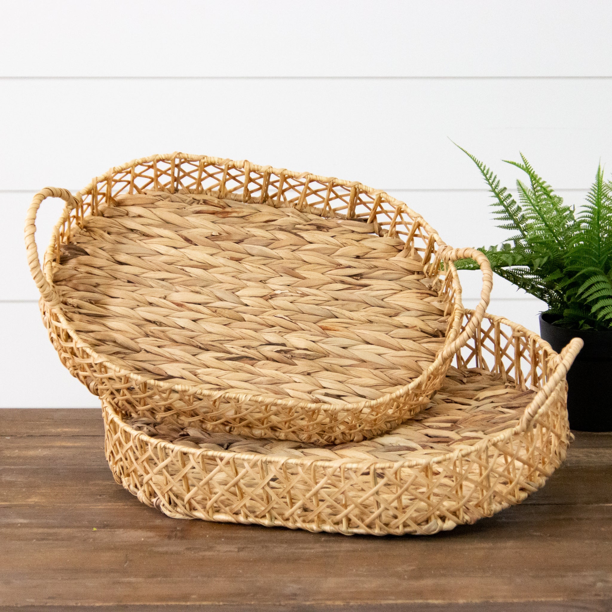 Oval Rattan Basket Trays