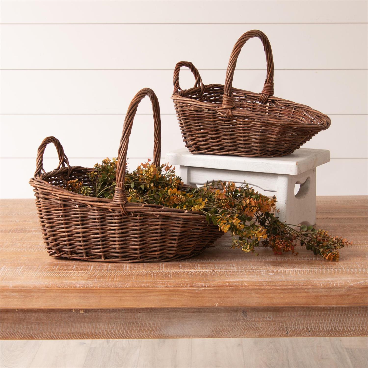 Wicker Scoop Shaped Baskets