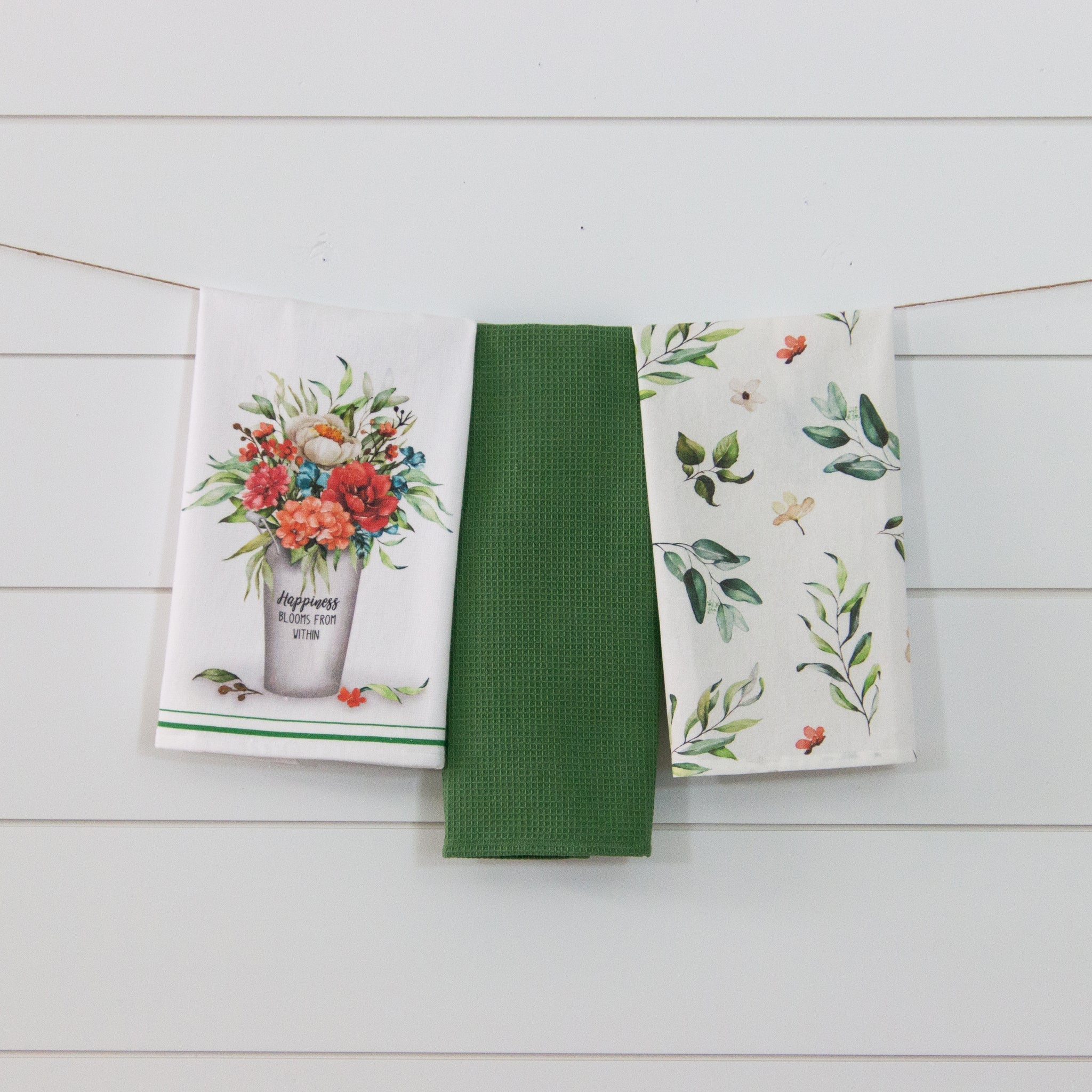 Tea Towels - Happiness Blooms Within