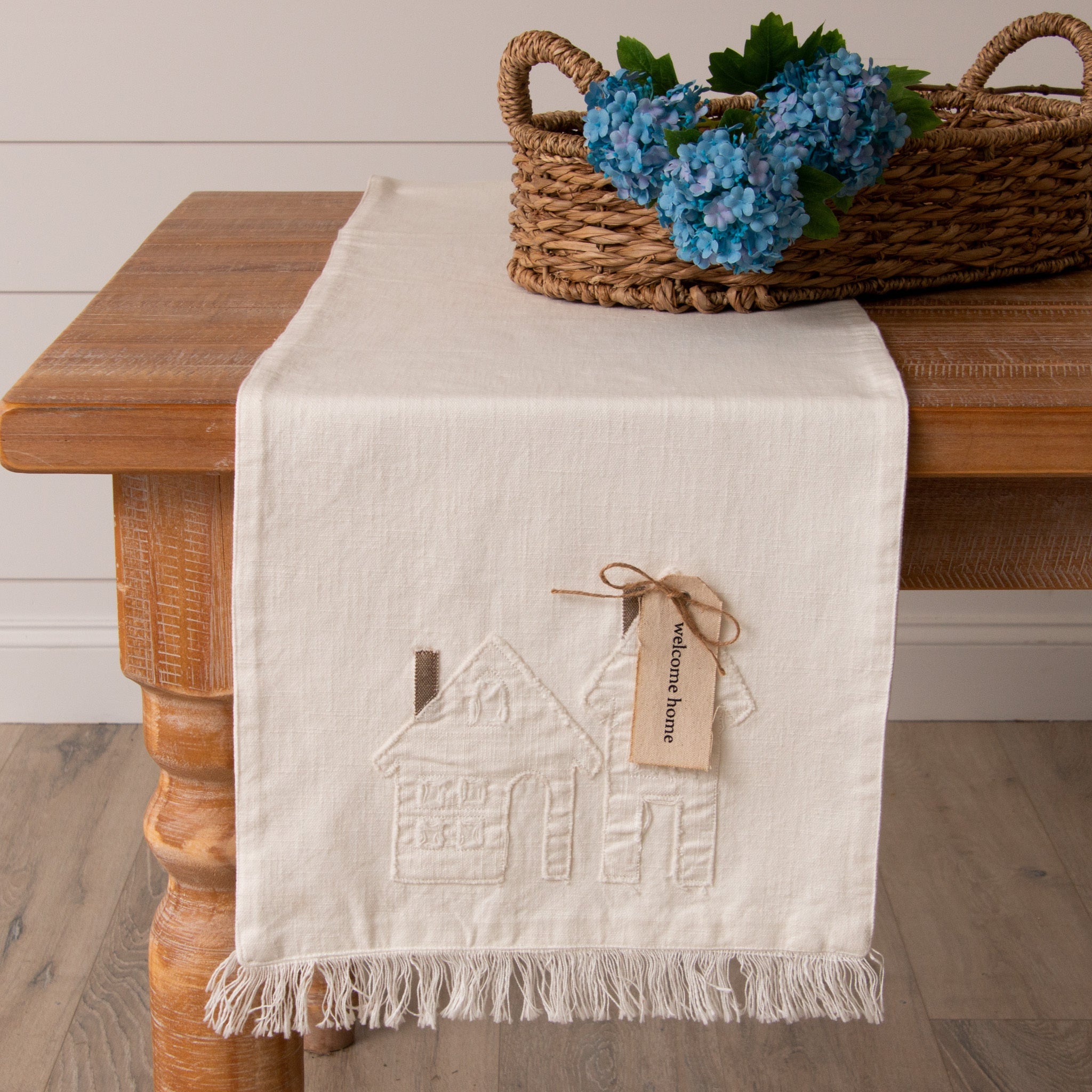 Raggedy Home With Fabric Tag Table Runner