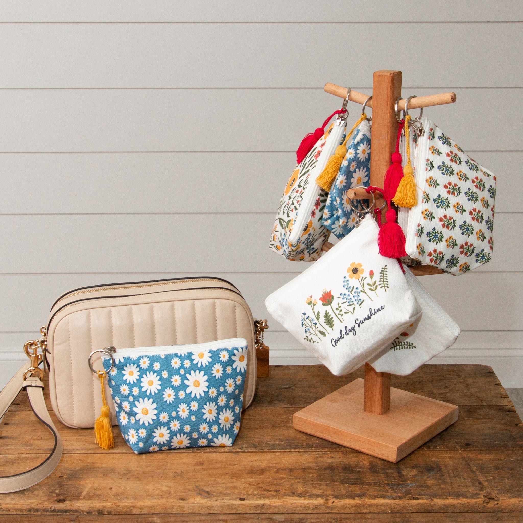 Floral Coin Purses With Display Stand