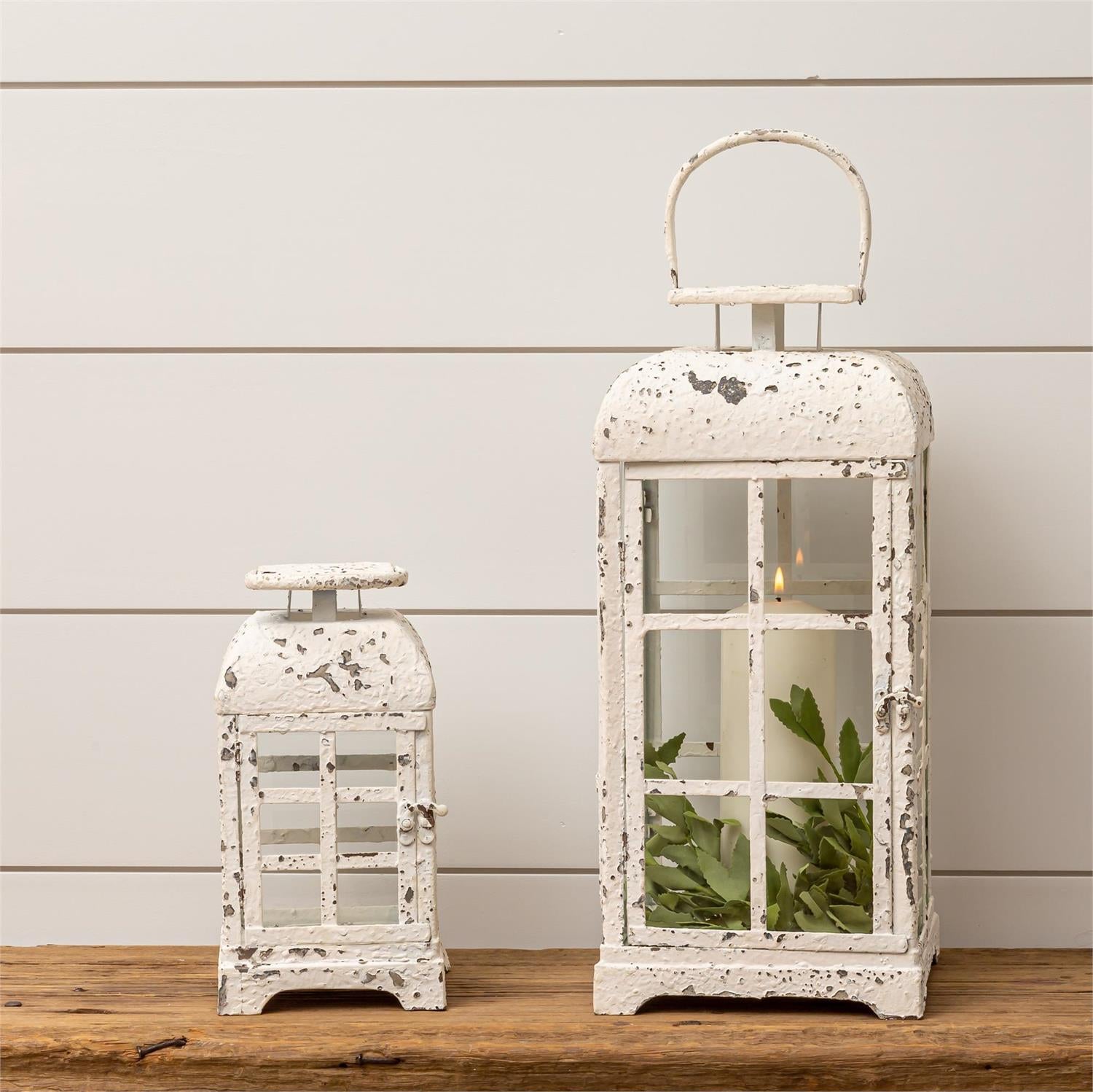 Chippy White Lanterns (S/2)