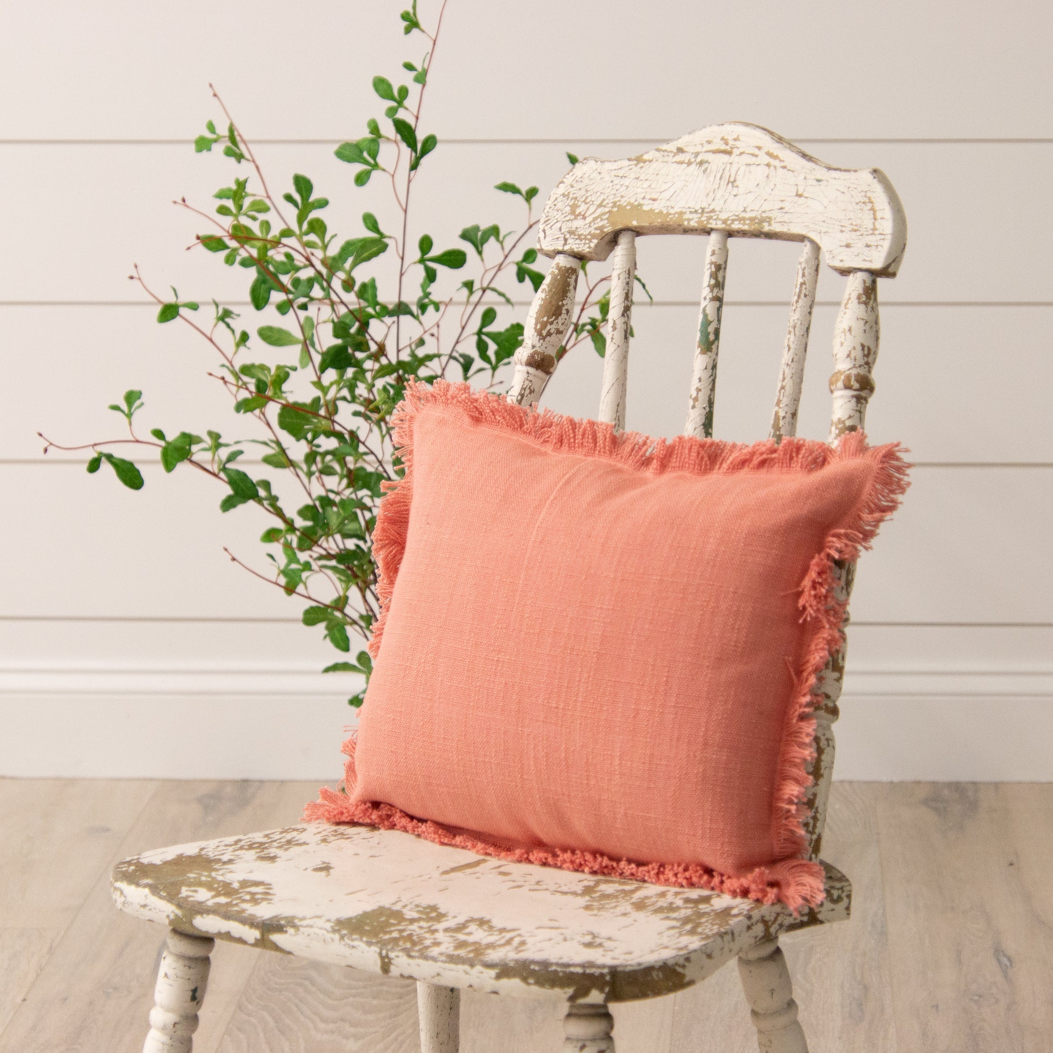 Pillow - Coral Fringe
