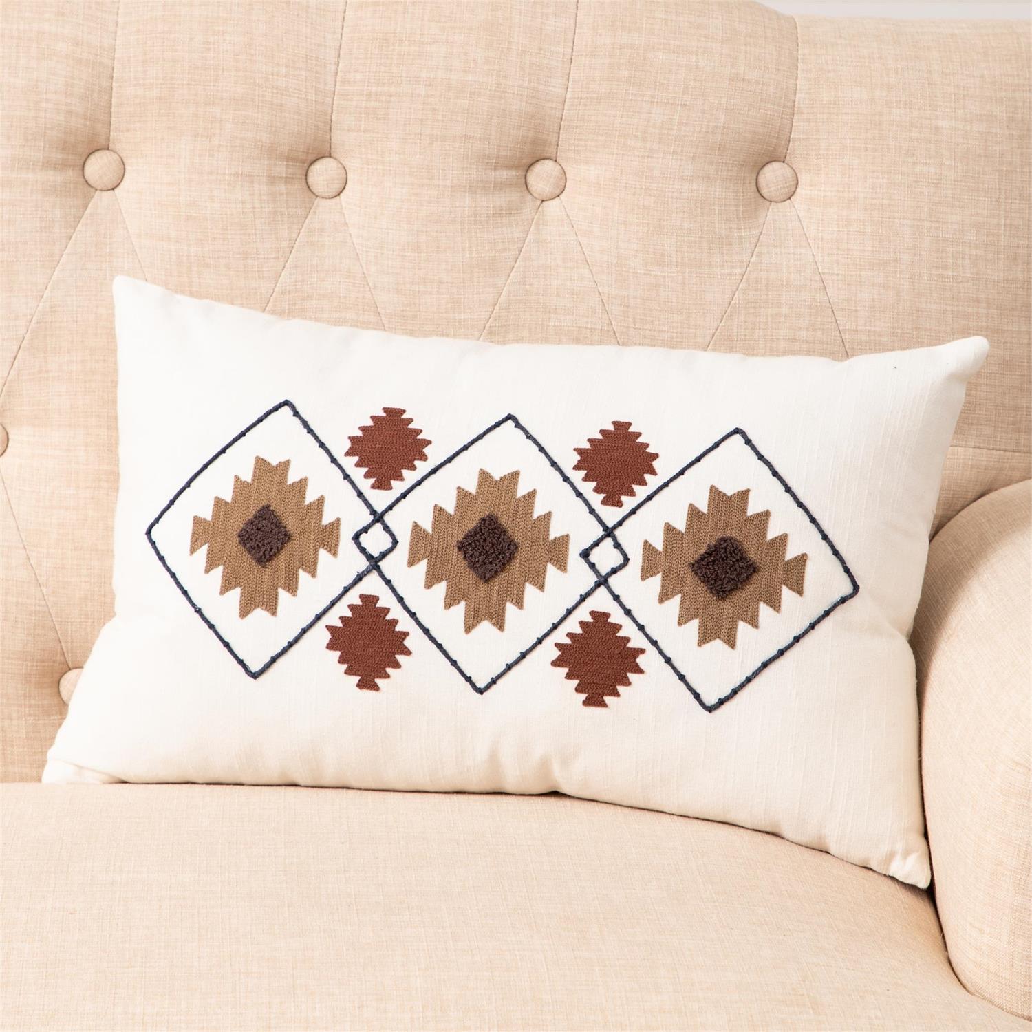 Lumbar Pillow - Southwestern, Cream