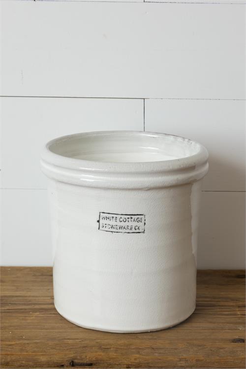 White Cottage Stoneware Crock (Sm)