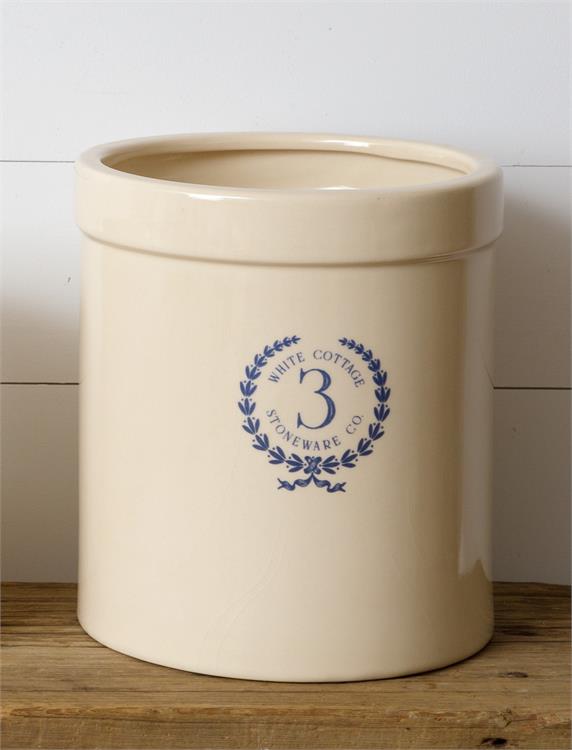 White Cottage Stoneware Crock No.3