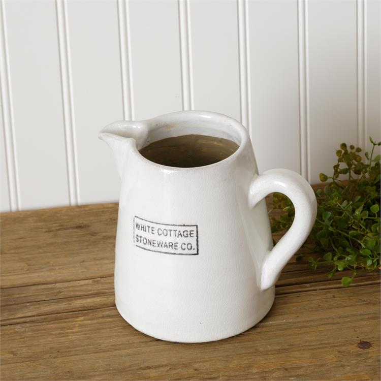 White Cottage Stoneware Pitcher