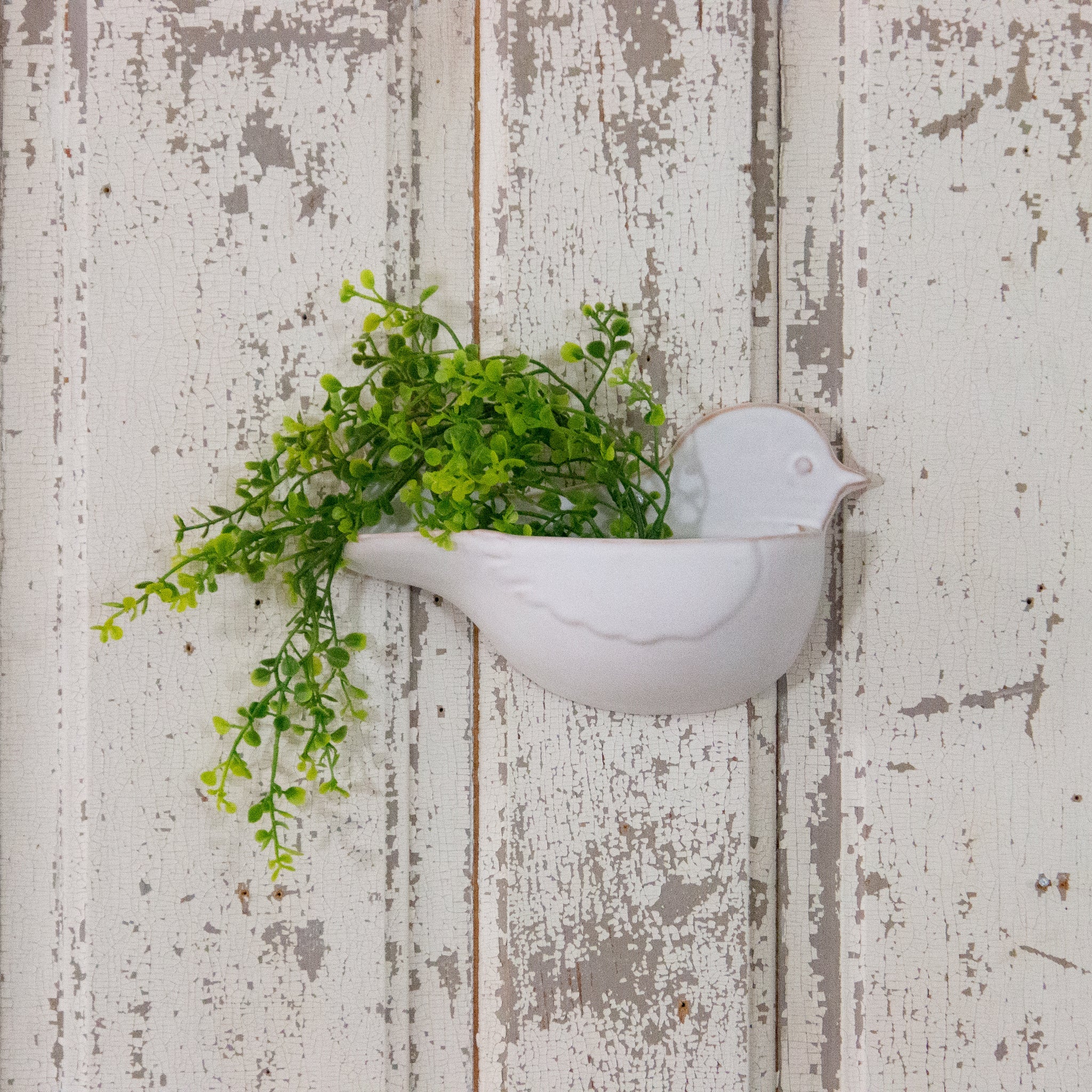 Matte Ceramic Bird Wall Pocket
