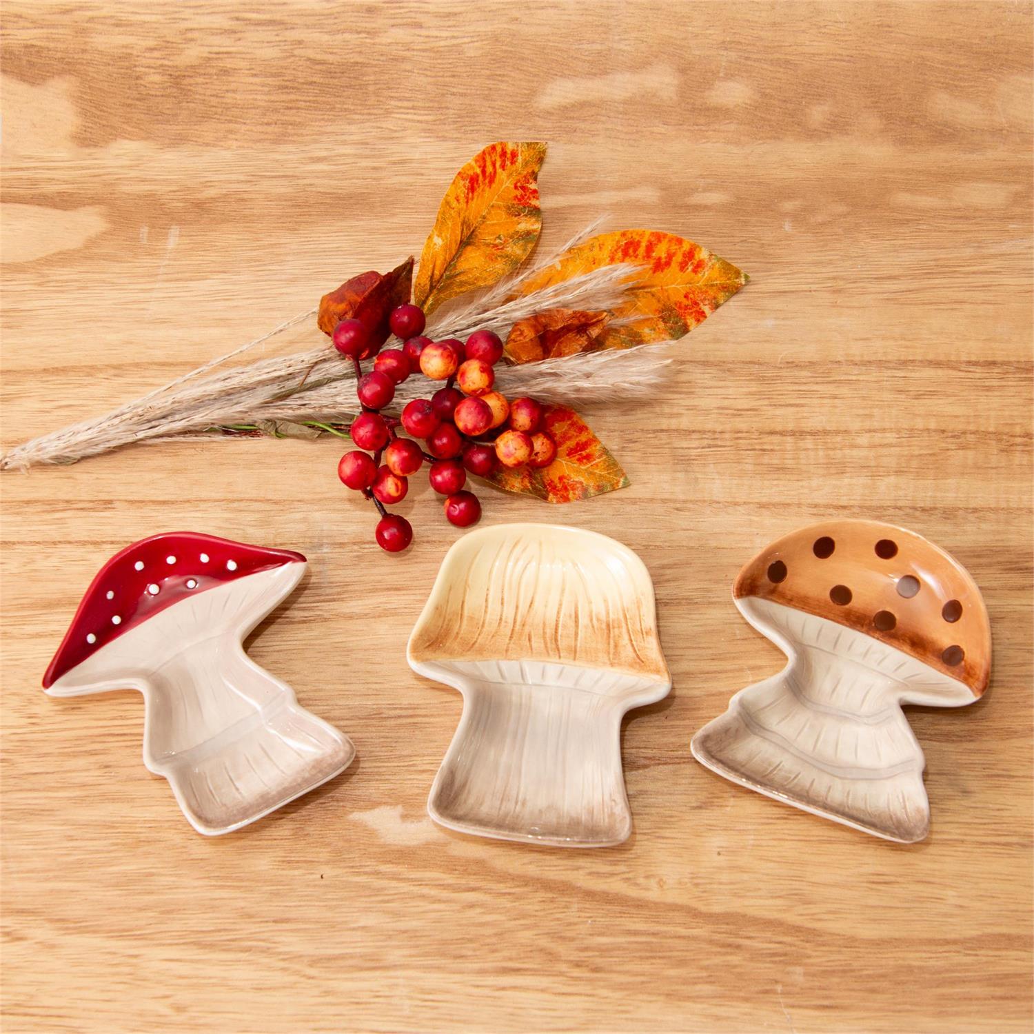 Mushroom Trinket Plates (S/3)