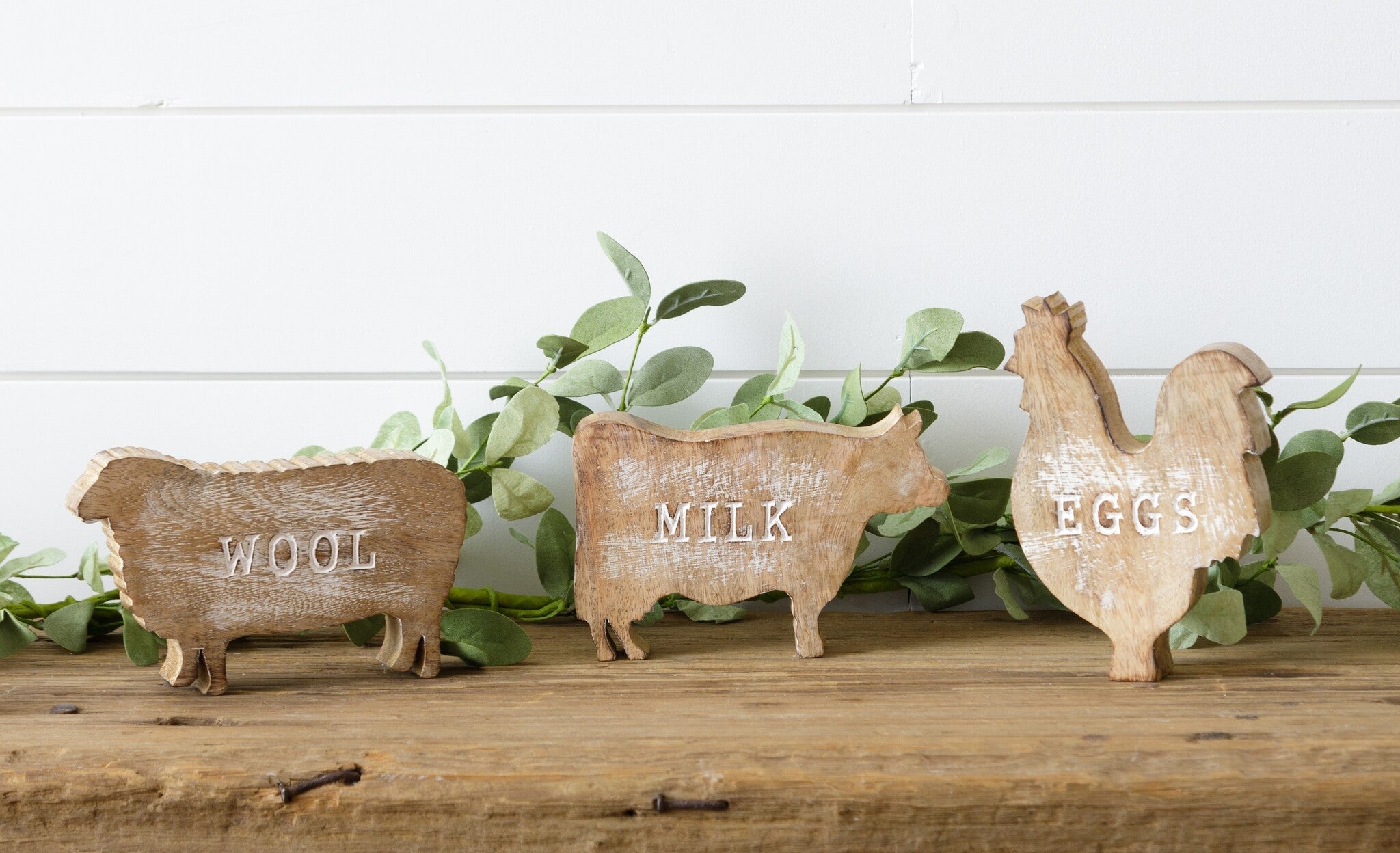 Wood Block Animals (S/3)