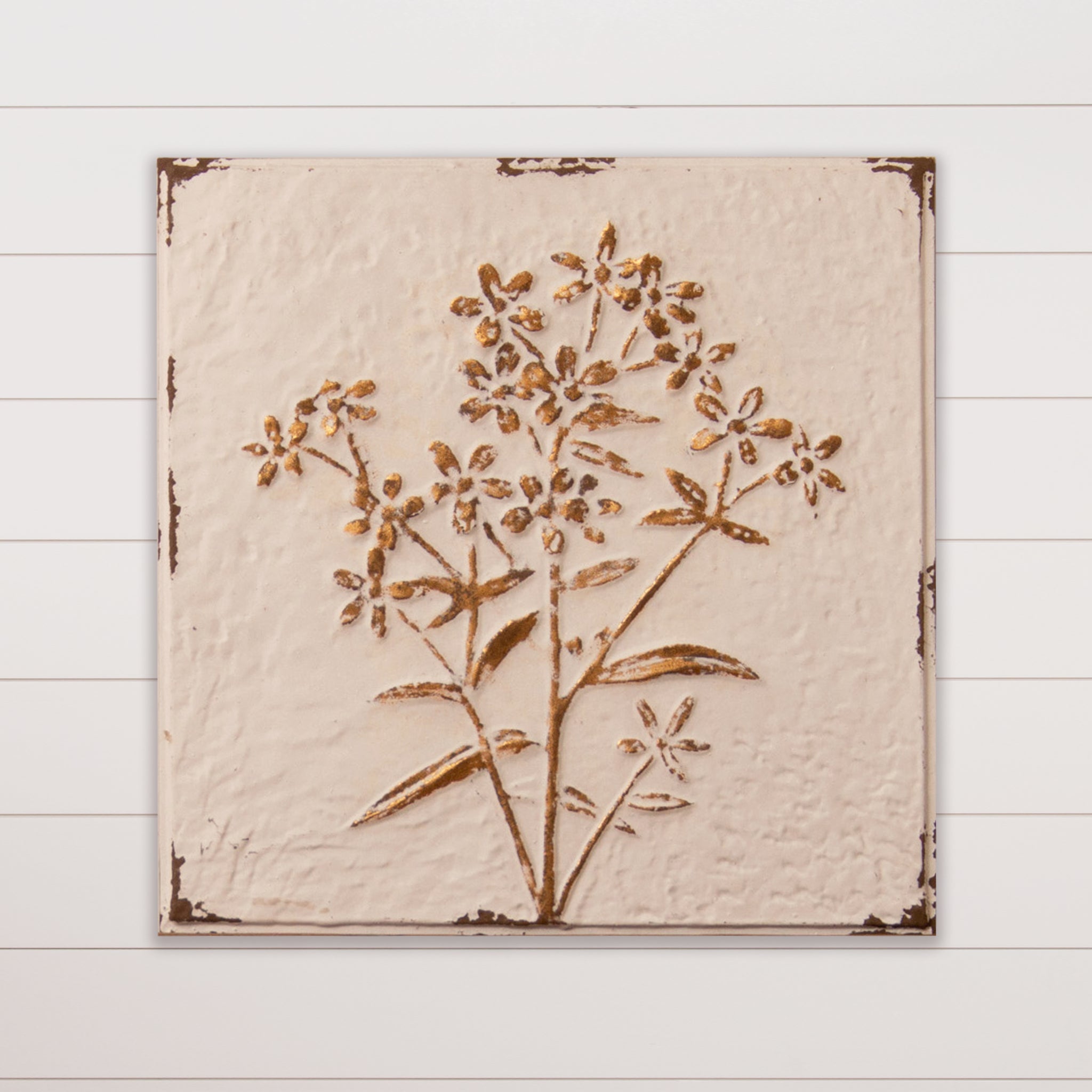 Wall Art - Embossed Gold Wildflower