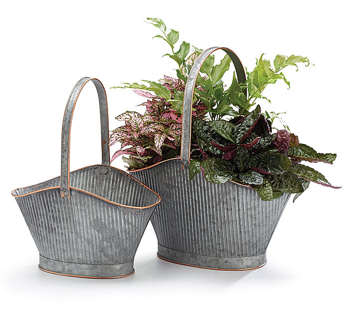 Galvanized Baskets (S/2)