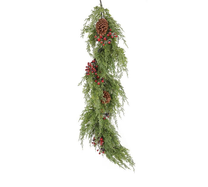 Frosted Garland w/ Berries and Pinecones