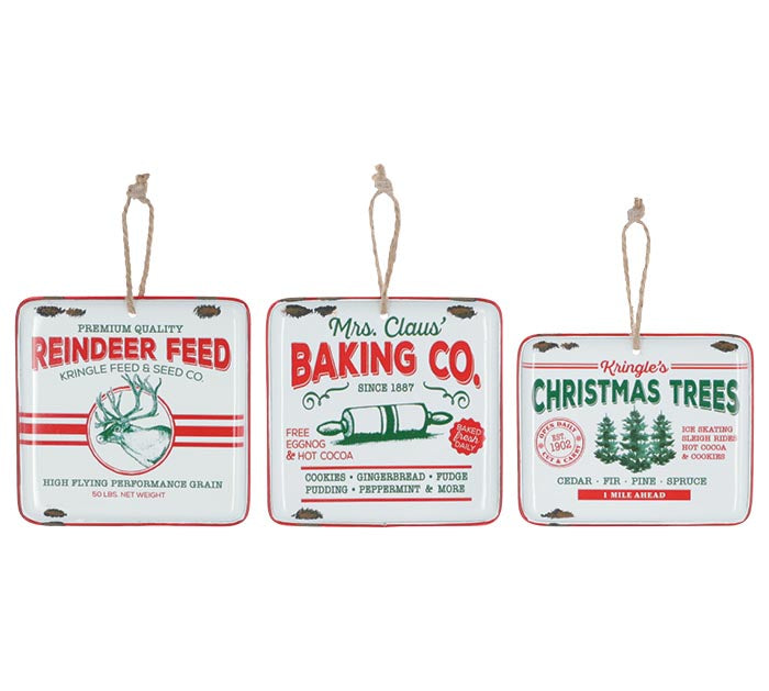 Vintage Styled Christmas Ornaments (S/3)