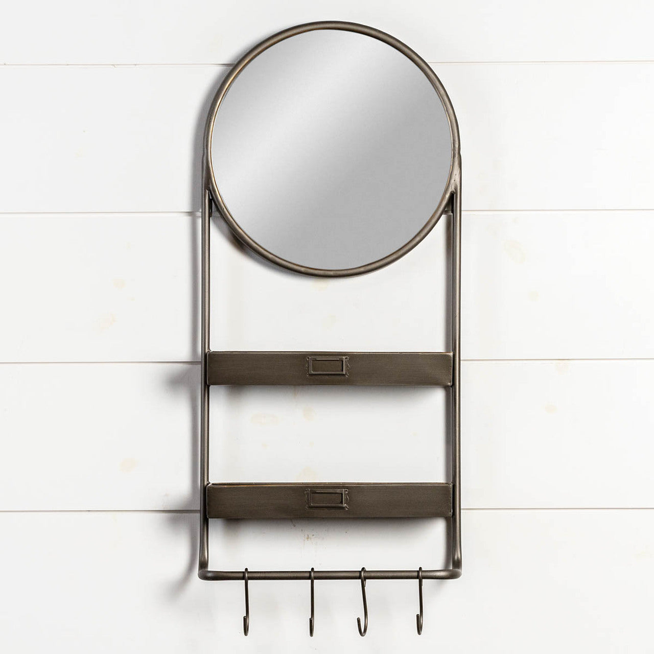 Mirror w/ Hooks & Trays