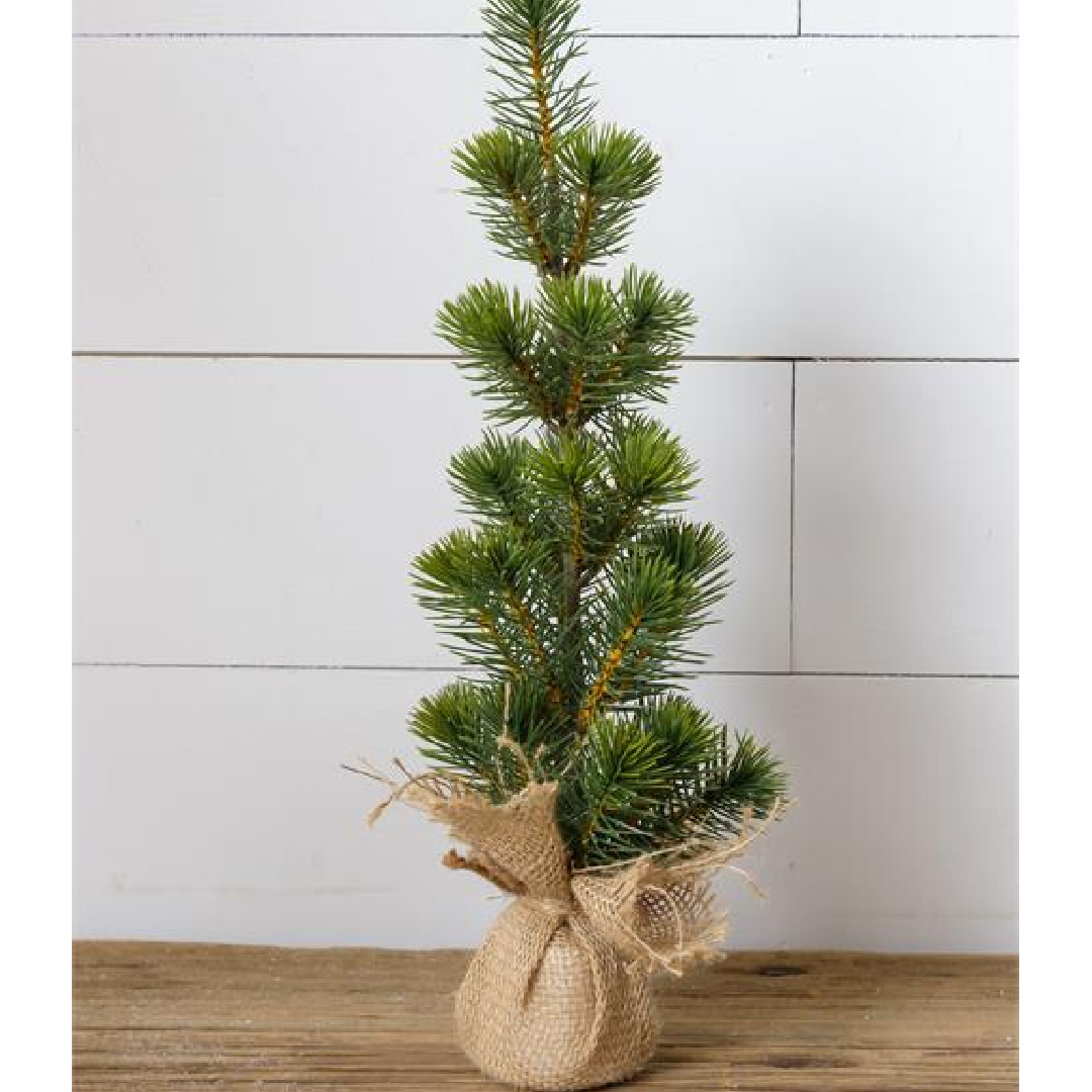 16.5" Bushy Pine Tree w/ Burlap
