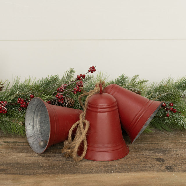 29" Holiday Red Hanging Bells (S/3)