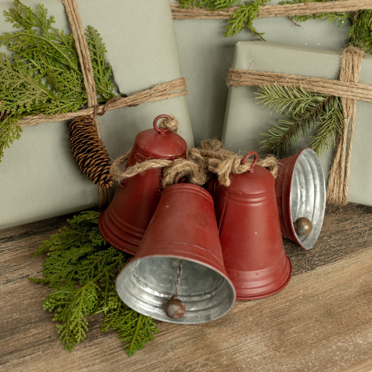 27" Holiday Red Hanging Bells
